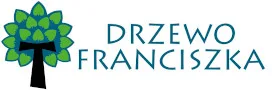 Logo Drzewa Franciszka. Uproszczony rysunek drzewa o dwóch odcieniach zielonego i czarnym pniu